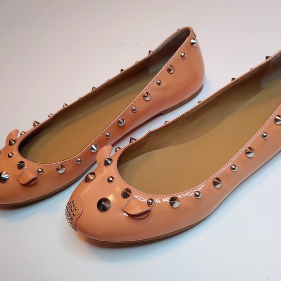 Marc by Marc Jacobs size 9-9.5 pink mouse studded flat shoes - Picture 2 of 3